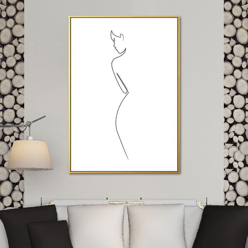 Figure Image Wall Decor Scandinavian Textured Girls Bedroom Painting, Multiple Sizes