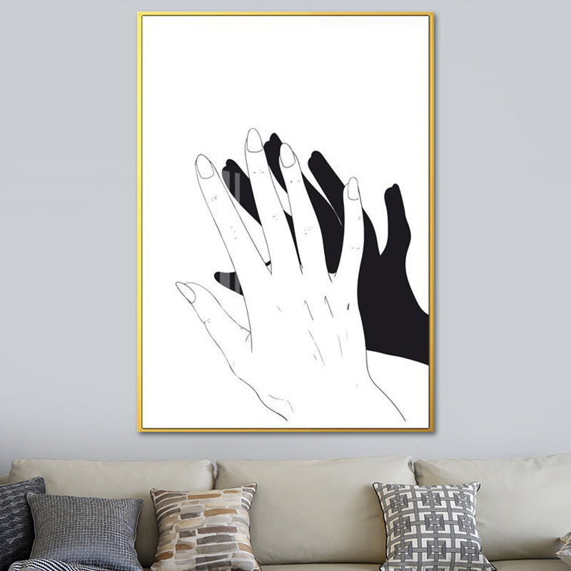 Scandinavian Style Teenagers Wall Decor Hand and Reflection in Pastel Color Painting