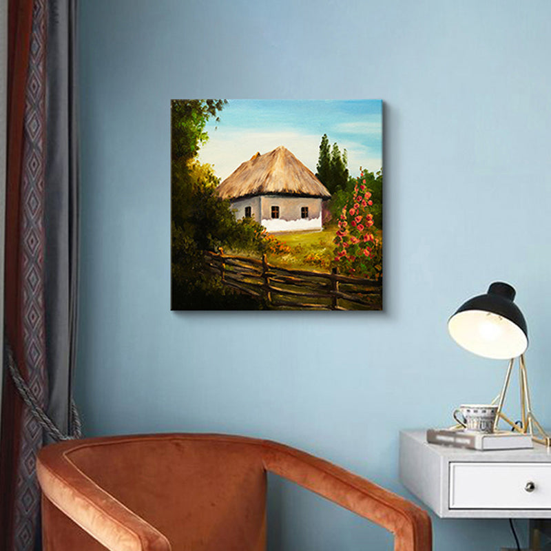 Rural Scenery Oil Painting Canvas Print Pastel Color Sitting Room Wall Art