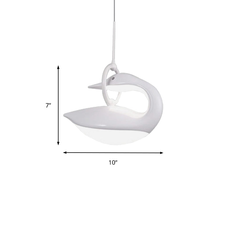 Luz de lámpara colgante marrón/dorada/blanca de cisne post moderna luz de techo LED de tono acrílico, luz de tercer engranaje