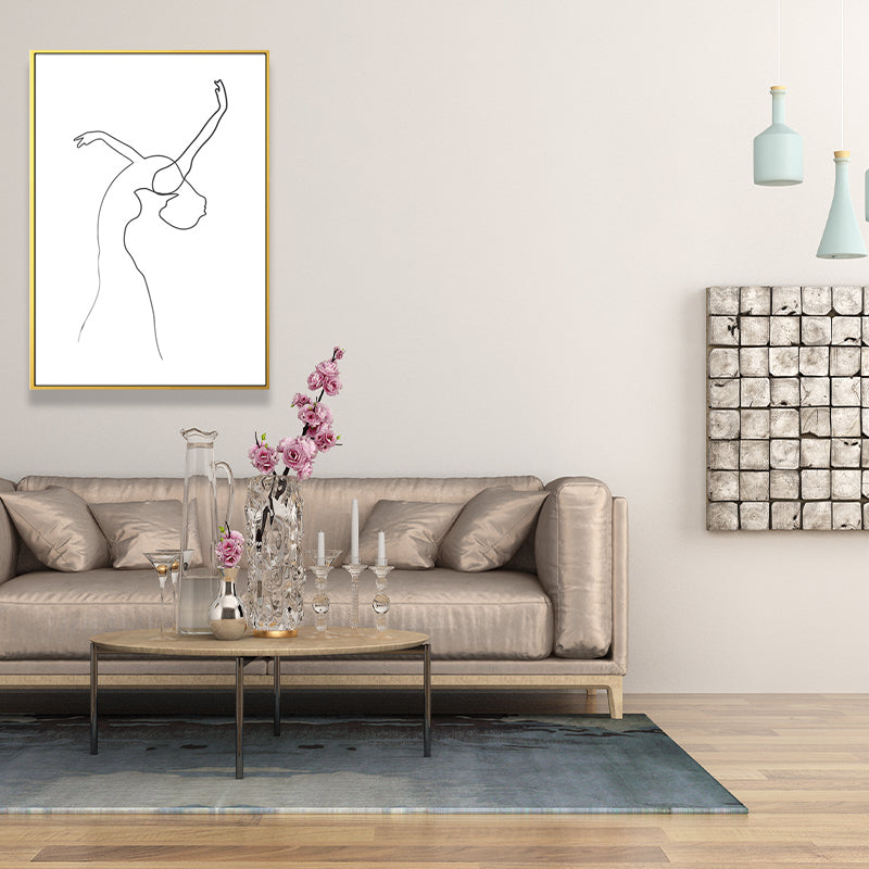 Dancing Girl Portrait Painting for Girls Bedroom in White, Multiple Sizes Available