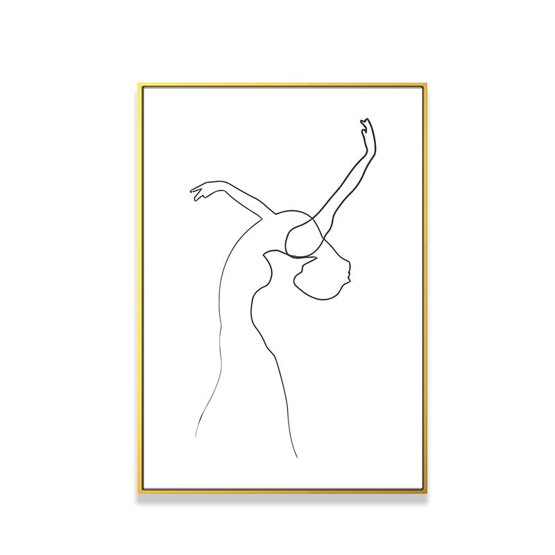 Dancing Girl Portrait Painting for Girls Bedroom in White, Multiple Sizes Available