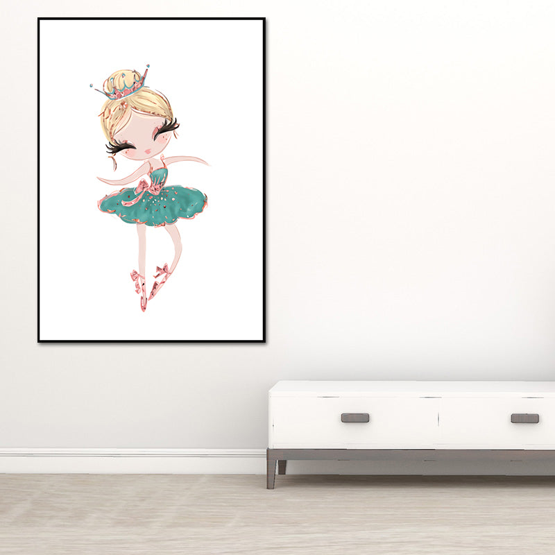 Toile d'art imprimée pour enfants, décoration murale de couleur claire pour petite fille dansante pour chambre à coucher