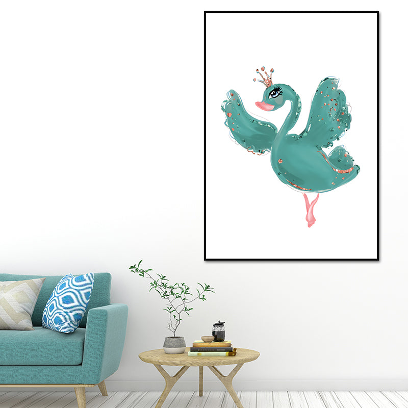 Childrens Art Canvas Print Light-Color Little Girl Dancing Wall Decor for Bedroom