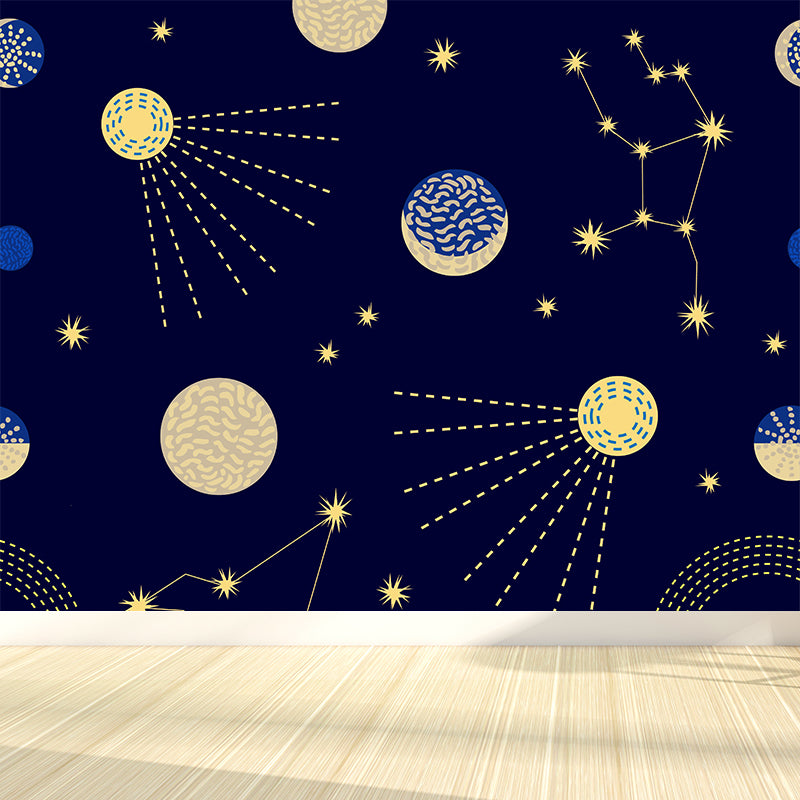 Mysterious Space Mural Decal Modern Decorative Living Room Wall Covering, Customed Size