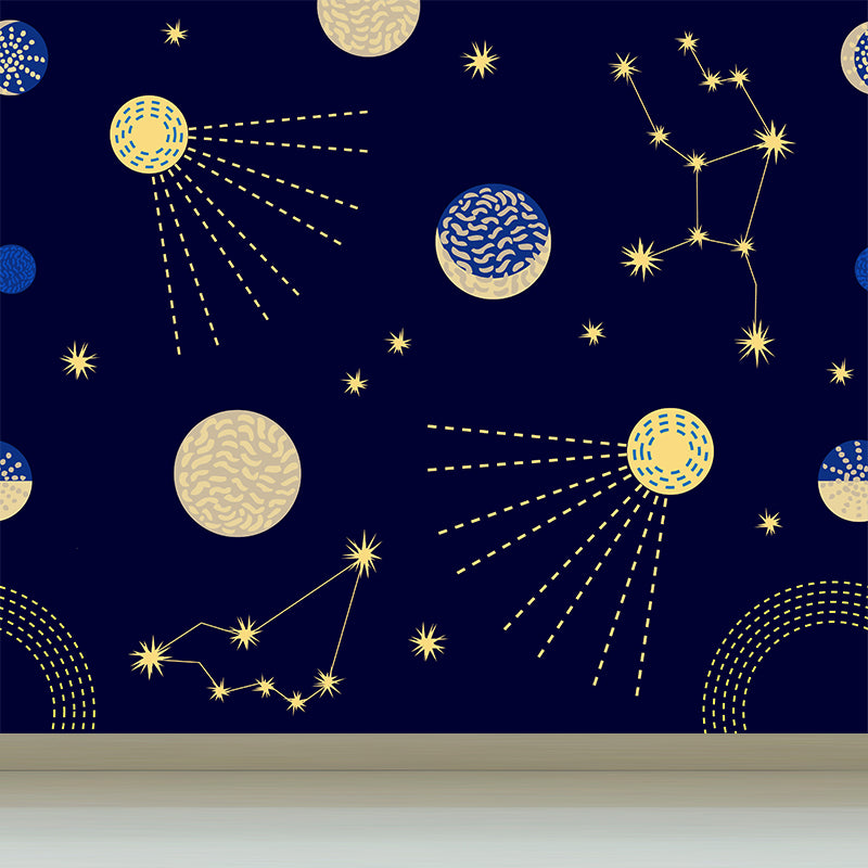 Mysterious Space Mural Decal Modern Decorative Living Room Wall Covering, Customed Size