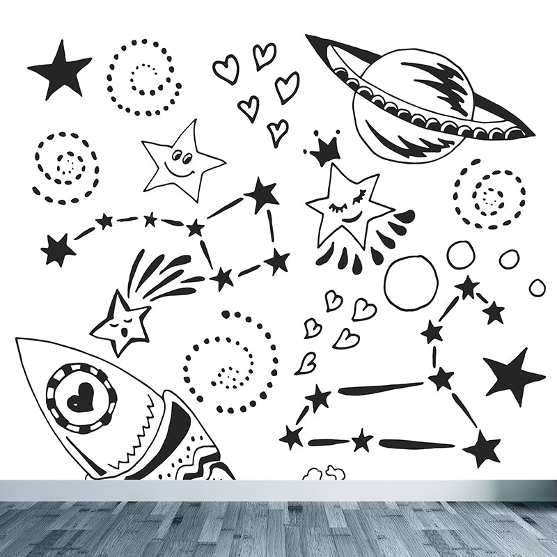 Mysterious Space Mural Decal Modern Decorative Living Room Wall Covering, Customed Size