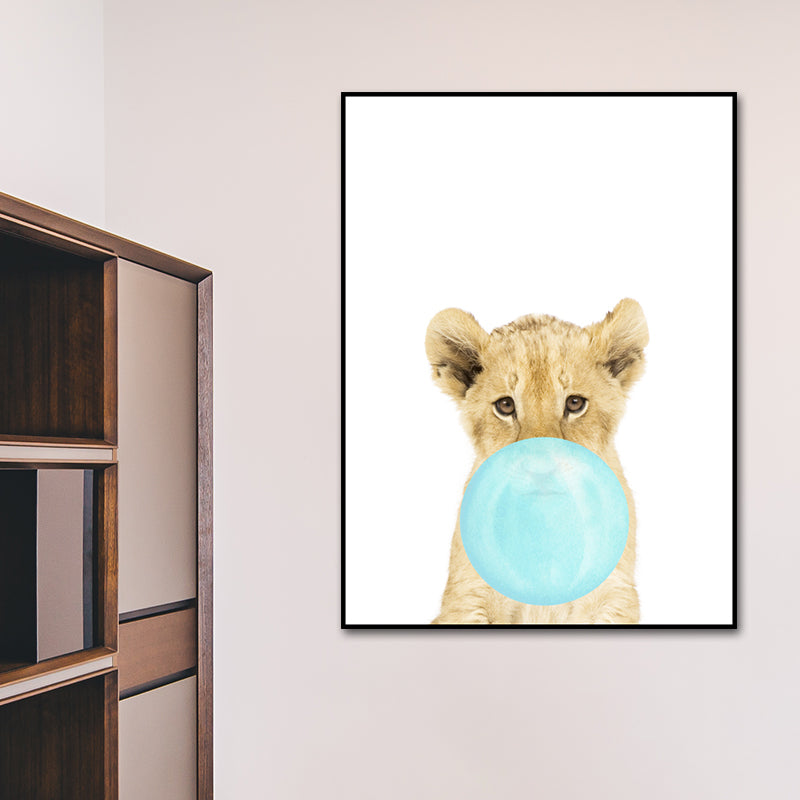 Pastel Color Animals Illustrations Art Textured Kid's Style Children Bedroom Canvas