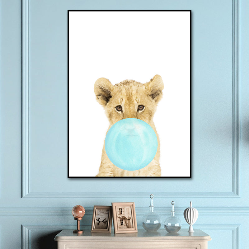 Pastel Color Animals Illustrations Art Textured Kid's Style Children Bedroom Canvas