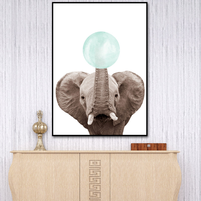 Pastel Color Animals Illustrations Art Textured Kid's Style Children Bedroom Canvas