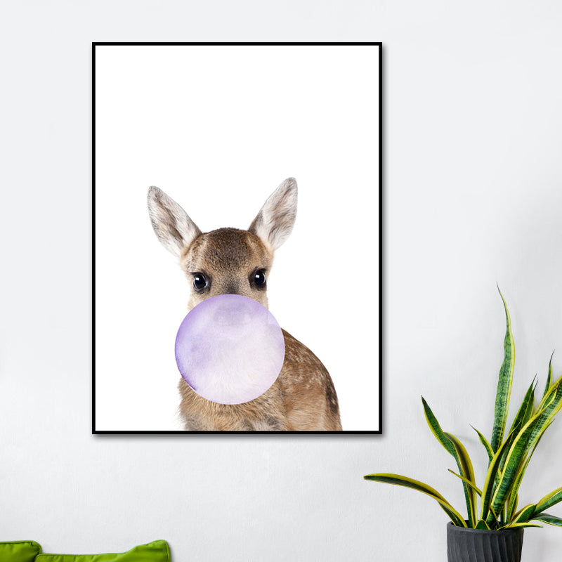 Pastel Color Animals Illustrations Art Textured Kid's Style Children Bedroom Canvas