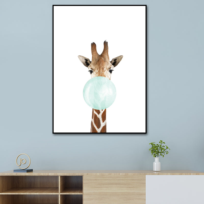 Animals Image Wall Decor Kid's Style Textured Girls Bedroom Painting, Multiple Sizes