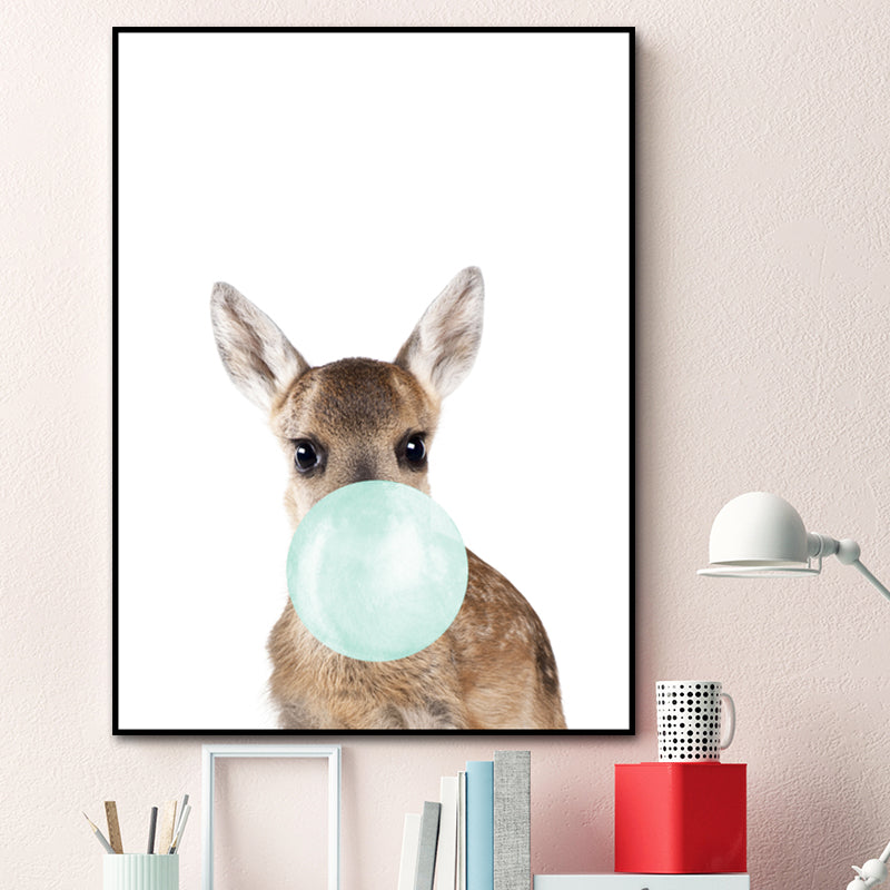 Animals Image Wall Decor Kid's Style Textured Girls Bedroom Painting, Multiple Sizes