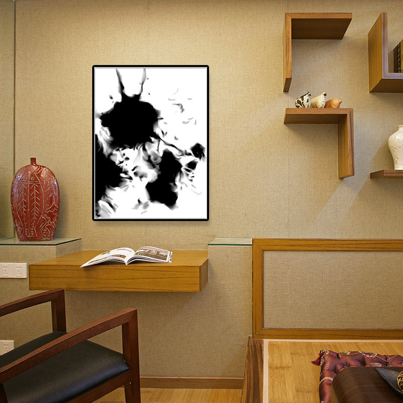 Black and White Minimalism Canvas Art Spray-Paint Wall Decoration for House Interior