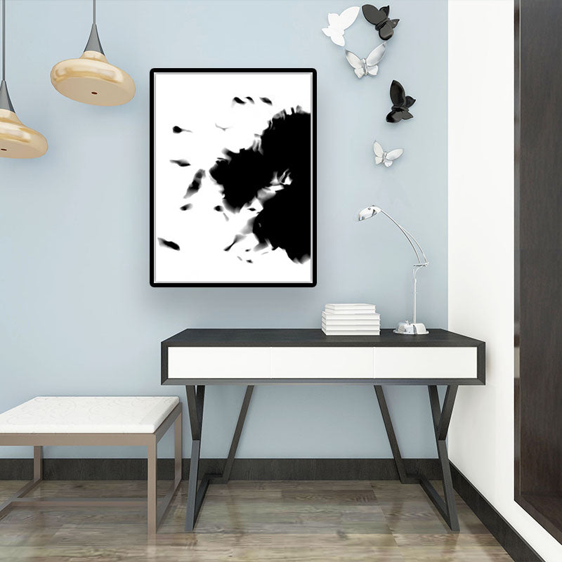 Black and White Minimalism Canvas Art Spray-Paint Wall Decoration for House Interior