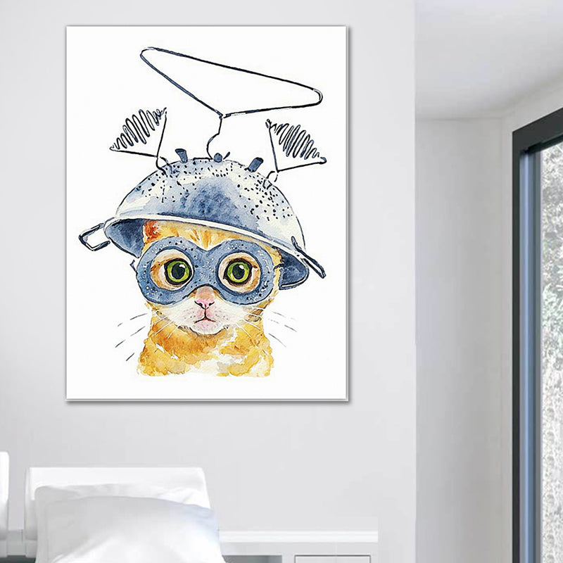 Textured Pet Painting Wall Decoration Canvas Cartoon Wall Art for Kids Bedroom