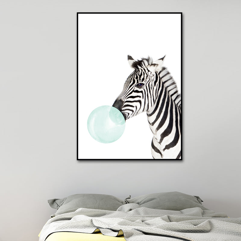 Animals and Balloon Illustrations Painting Children's Art Canvas Wall Print, Multiple Sizes