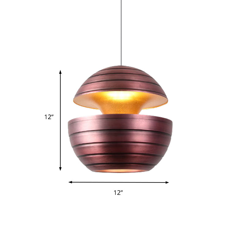 Nordic Globe Deckenlampe Metall lila 1 hängende Anhängerlicht für Esszimmer