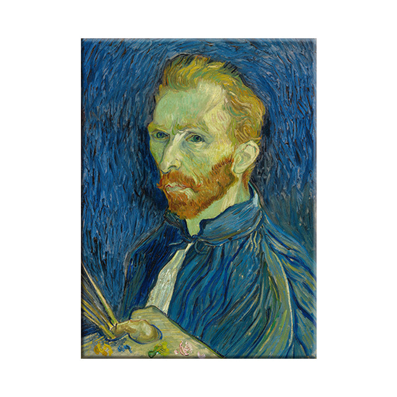 Van Gogh Self Portrait Painting Retro Style Textured Wall Art Decor for Living Room