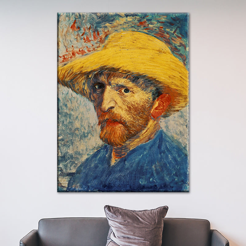 Van Gogh Self Portrait Painting Retro Style Textured Wall Art Decor for Living Room