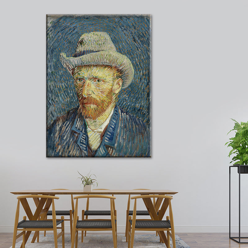Van Gogh Self Portrait Painting Retro Style Textured Wall Art Decor for Living Room