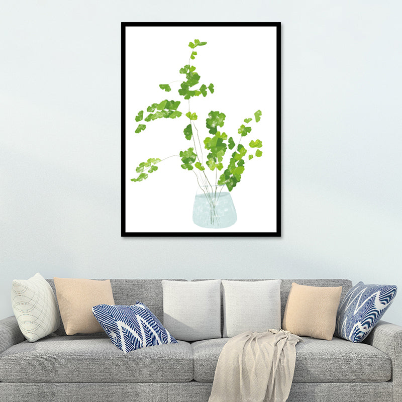 Nordic Bonsai Art Print Canvas Textured Pastel Color Wall Decor for Sitting Room