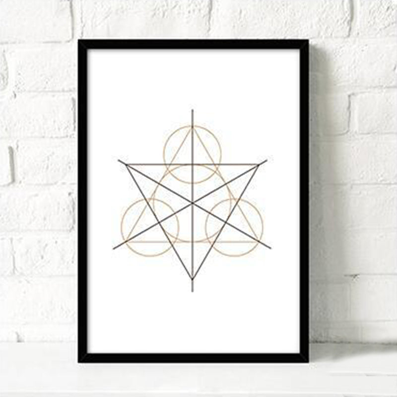 White Nordic Painting Geometry Wall Art Decor for Kitchen, Multiple Sizes Available