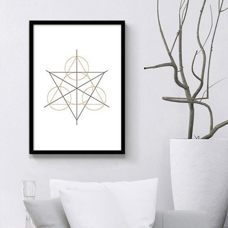 White Nordic Painting Geometry Wall Art Decor for Kitchen, Multiple Sizes Available