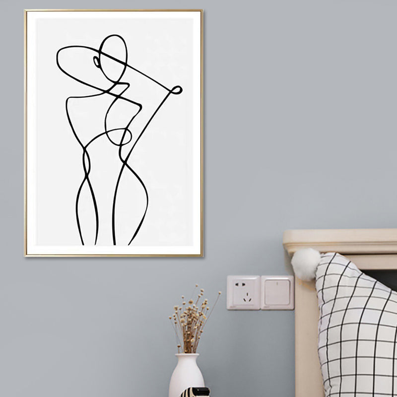 Hugging Figures Charcoal Drawings Painting Scandinavian Style Canvas Wall Art Print