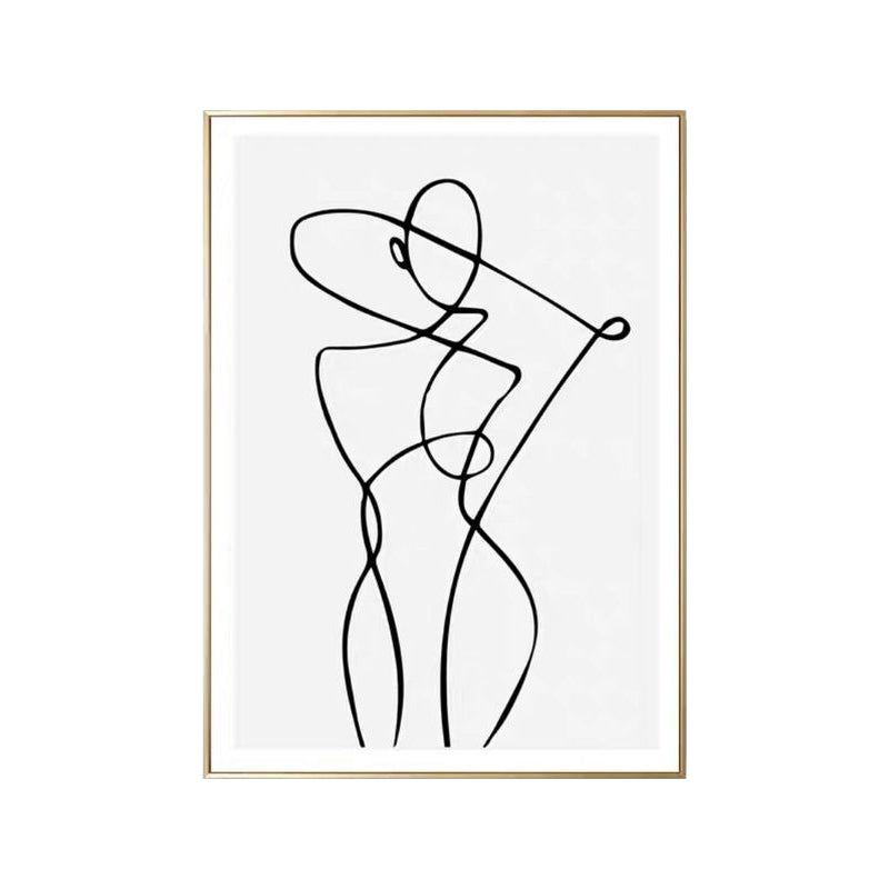 Hugging Figures Charcoal Drawings Painting Scandinavian Style Canvas Wall Art Print