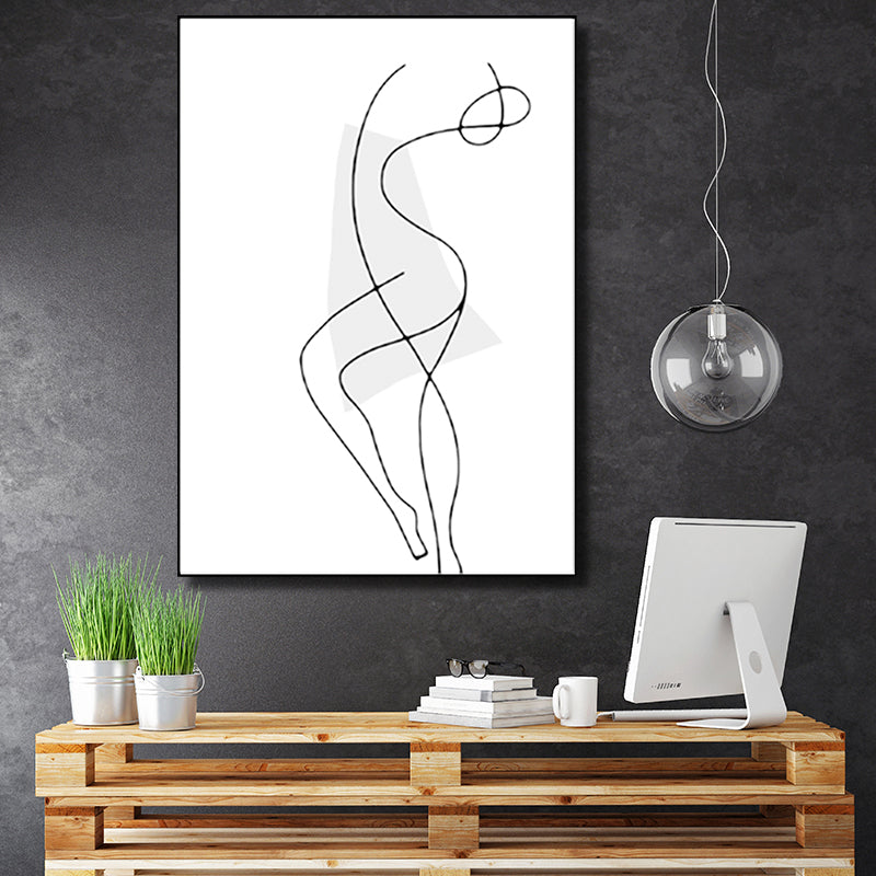 Dancing Figure Image Wall Decor Nordic Textured Bedroom Canvas, Multiple Size Options