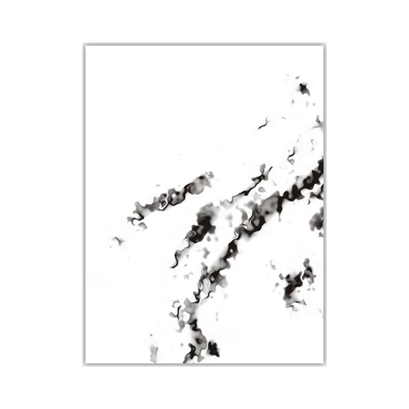 Smoke Abstract Wall Decor Minimalist Textured Canvas Wall Art in Black and White