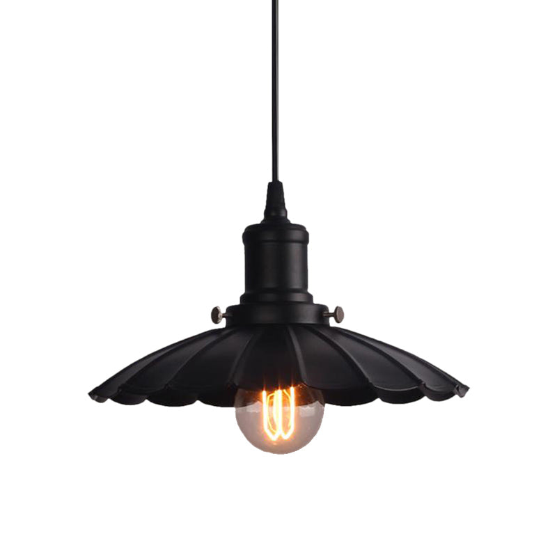 Schwarz mit Schirbeln hängende Lampe Vintage Industrial Metall 1 Lampe Innendecke Leuchte, 10 "/12" Durchmesser