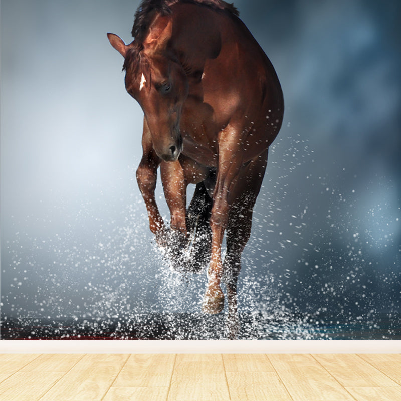 Extra Large Horse Mural Soft Color Non-Woven Wall Decor for Living Room, Personalised