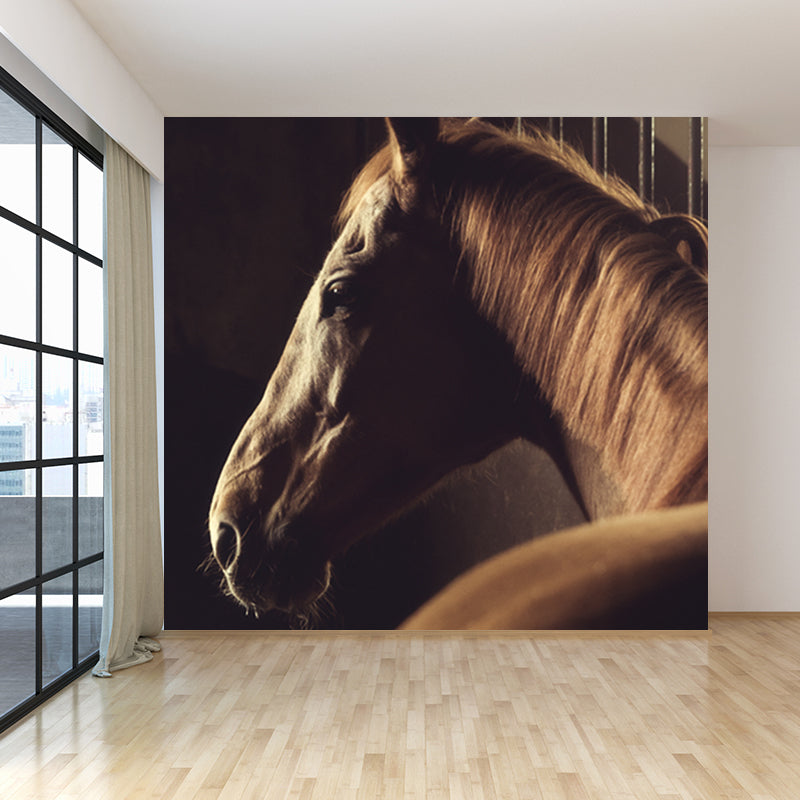 Extra Large Horse Mural Soft Color Non-Woven Wall Decor for Living Room, Personalised