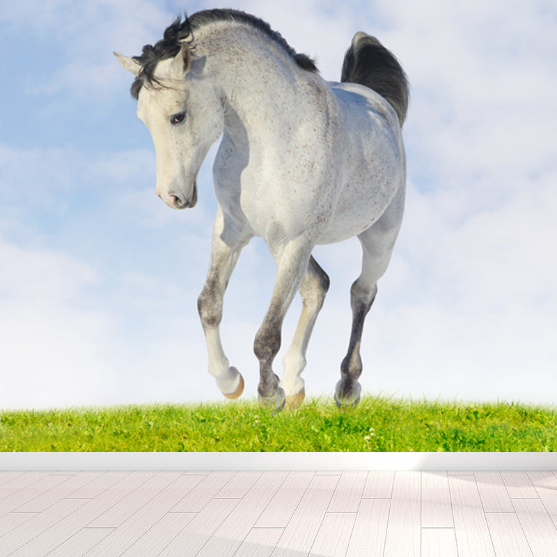 Extra Large Horse Mural Soft Color Non-Woven Wall Decor for Living Room, Personalised