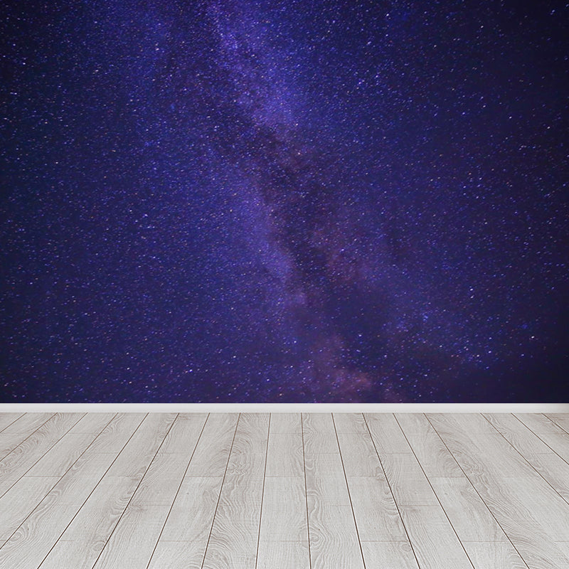 Large Constellations Scene Wall Mural Modern Outer Space Wall Covering in Purple
