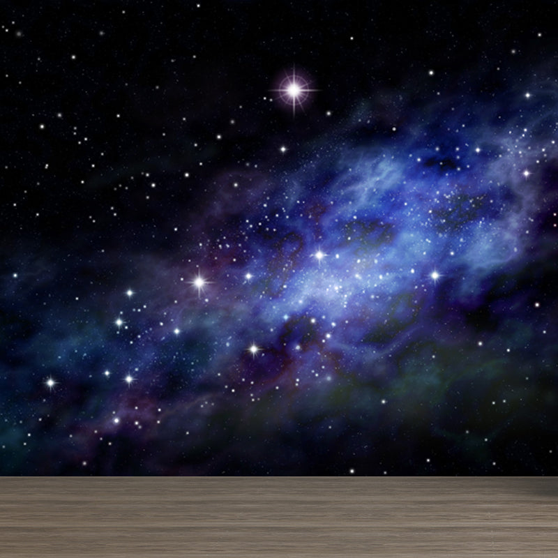 Large Constellations Scene Wall Mural Modern Outer Space Wall Covering in Purple