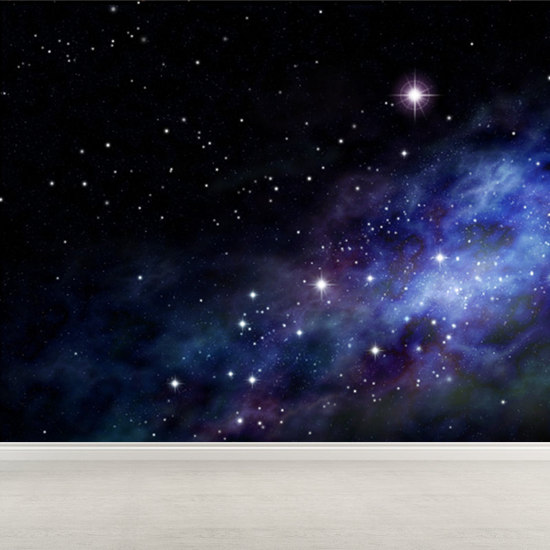 Large Constellations Scene Wall Mural Modern Outer Space Wall Covering in Purple