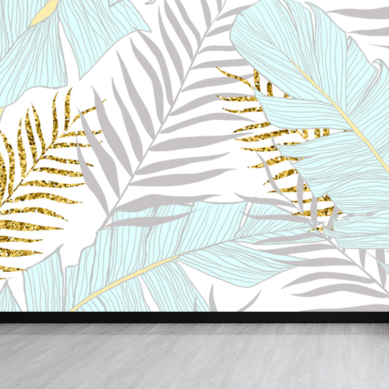 Huge Botanical Leaves Mural Wallpaper Washable Tropical Living Room Wall Covering