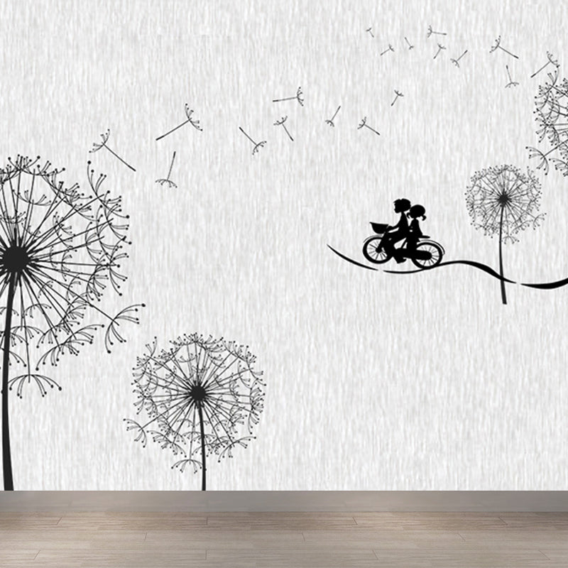 Giant Dandelion Mural Decal Light Color Non-Woven Wall Art for Wall Decor, Made to Measure