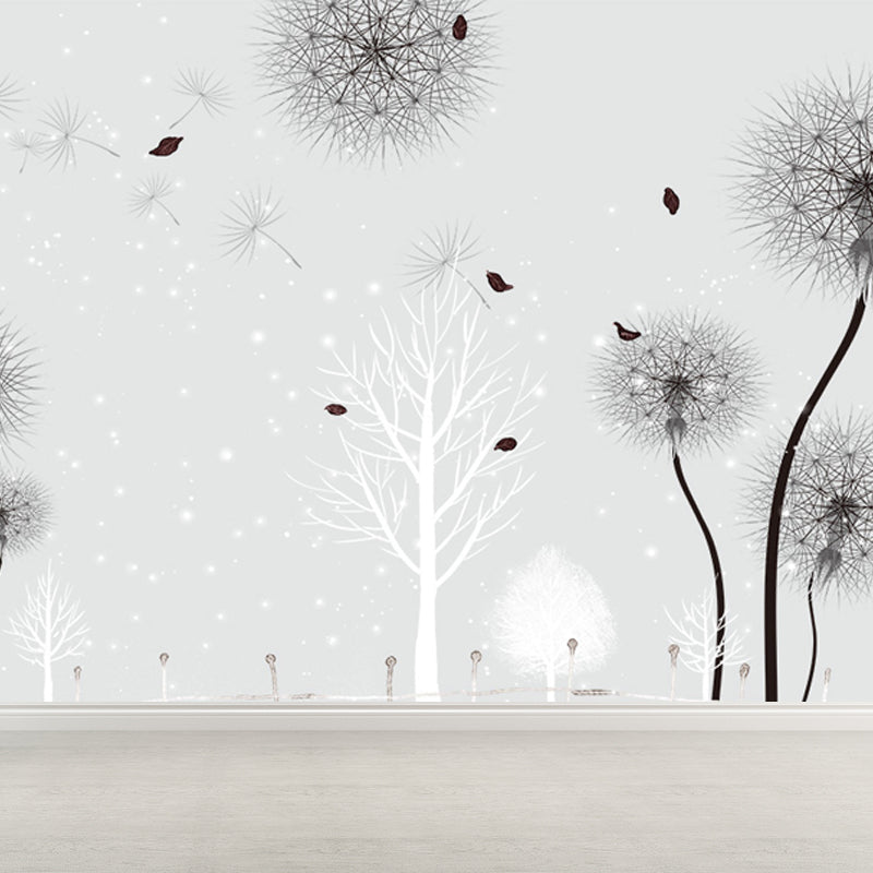 Giant Dandelion Mural Decal Light Color Non-Woven Wall Art for Wall Decor, Made to Measure