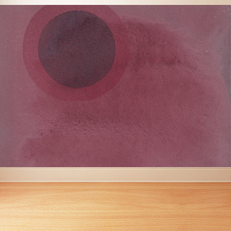 Circular Printed Mural Decal Modern Art Non-Woven Texture Wall Covering in Pastel Color
