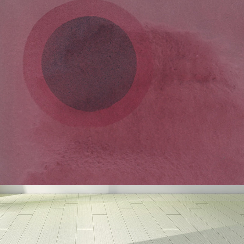 Circular Printed Mural Decal Modern Art Non-Woven Texture Wall Covering in Pastel Color