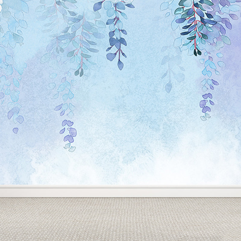 Modern Leaves Print Mural Soft Color Living Room Wall Art, Custom Size Available