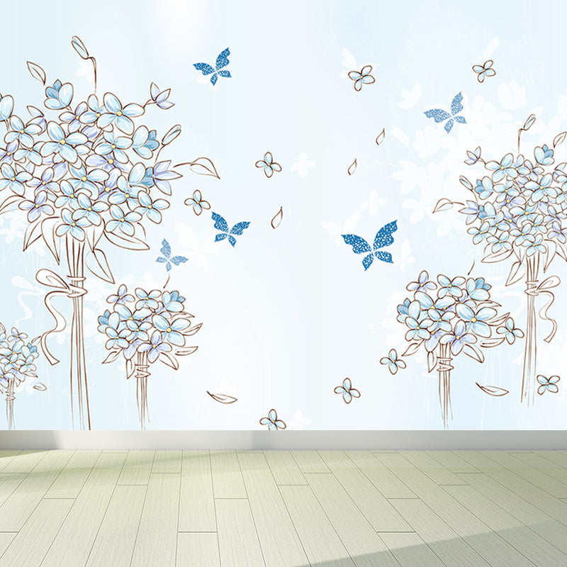 Soft Color Dandelion Mural Decal Moisture-Proof Modern Living Room Wall Covering