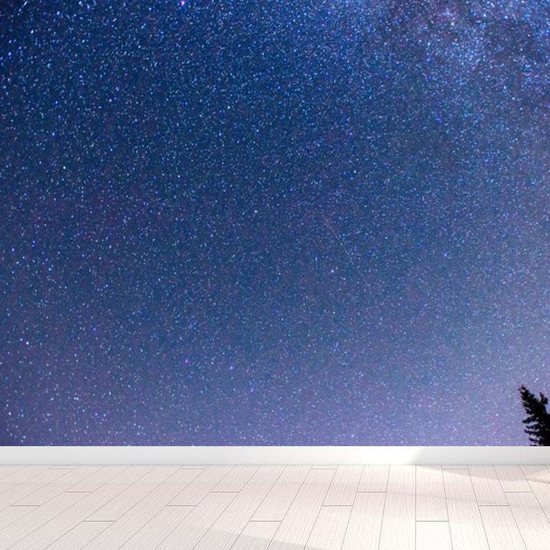 Full Size Photography Modern Mural Decal with Night Sky Pattern Constellations in Purple