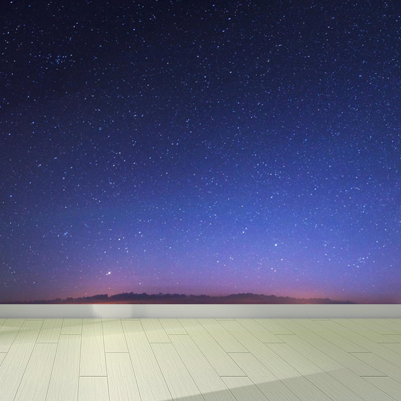 Full Size Photography Modern Mural Decal with Night Sky Pattern Constellations in Purple