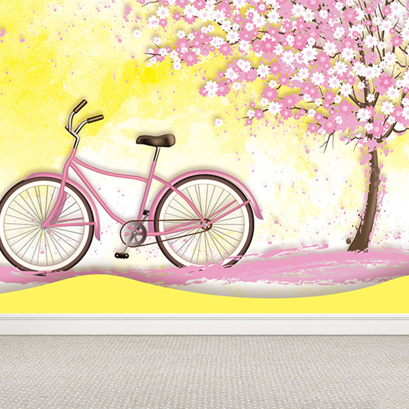 Modern Summer Printed Mural Decal Light Color Waterproofing Wall Decor for Bathroom