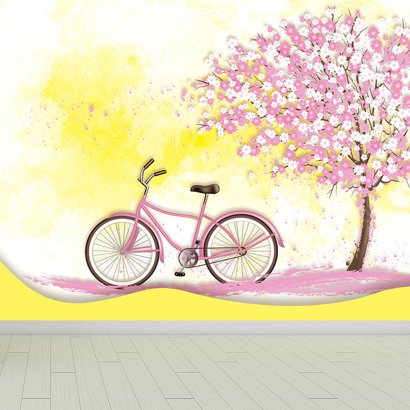 Autocollant Mural imprimé d'été moderne, couleur claire, décoration murale imperméabilisante pour salle de bain